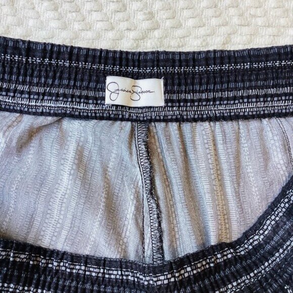 Jessica Simpson Women's Striped Black & White Elastic Waist Easy Pants Size L - Picture 5 of 9